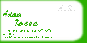 adam kocsa business card